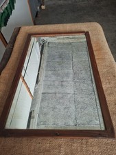 SPECCHIO ANTICO CON BORDO SAGOMATO CON CORNICE LEGNO