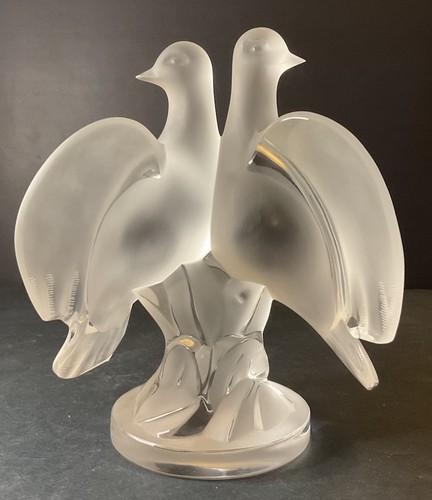 Lalique frosted twin doves - lalique, 1