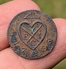 Moneta rame Sumatra British East Indies EVIC cuore 1 Keping 1786/AH 1200_Z130