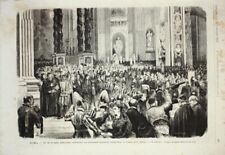 Roma. Pio IX in sedia gestatoria attaversa la Chiesa di S. Pietro. Stampa 1876