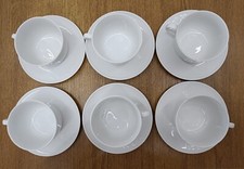 Mulino Bianco 6 tazze scodella con piattino le rondini ceramica bianca