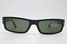 Vintage Occhiali Da Sole Persol 2718-S Neri Argento Rettangolari