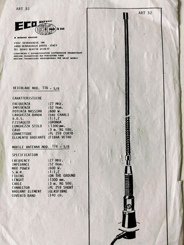 Antenna frusta nera originale - nera,