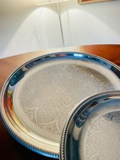 Coppia Di Vassoi Alfra Alessi Intarsiati Modernariato