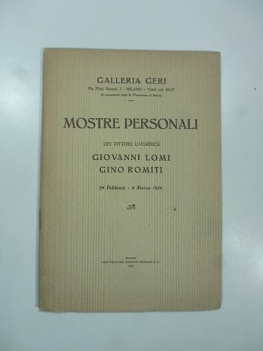 Galleria geri milano mostre - geri,, milano.