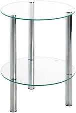 Tavolino Cromo, Metallo, Vetro