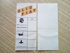 OLIO FIAT Etichetta adesivo