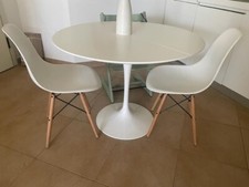 Tavolo rotondo allungabile moderno 102/142cm rovere nero MEDINA