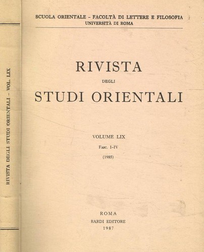 Rivista degli studi orientali - rivista,
