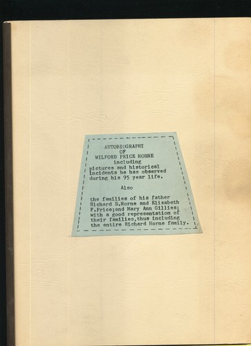 Autobiography wilford price - autobiography,