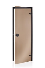 Porta Sauna Nero 69x187 IN Vetro Pino 8mm Esg per Accessori