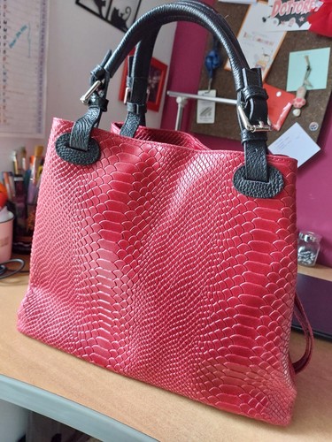 Borsa rossa artigianale - rossa, in