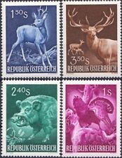 Austria 1959 Cervo,Capercaillie,Cinghiale,Animali,Uccellini,Maiali,Caccia Set 4v,MNH