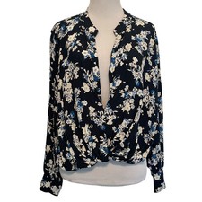 Zara Floral Twist Hem Top