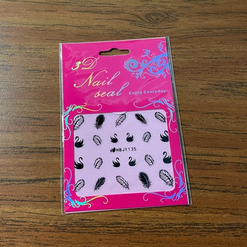 Swan feathers nail sticker - feathers, 3