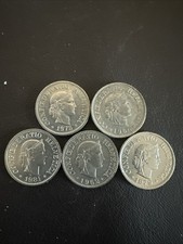 Lotto 5 Monete Svizzera 1/2