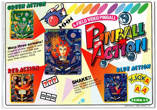 Tehkan pinball azione 1985 - pinball,