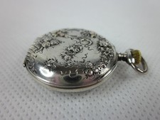 OROLOGIO DA TASCA ARGENTO REMONTOIR 10 RUBIS CIPOLLA PER DONNA TASCHINO VINTAGE