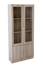 MOBILE VETRINA MODERNA h170*72*26cm MARRONE 4 ANTE ROVERE SBIANCATO CASA STUDIO