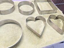 Set 9 stampi rettangolo quadrato cuore acciaio inox torte dolci Anello dessert