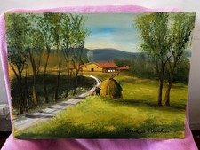 Romano Mussolini – Quadro originale 50x70 con certificato – Paesaggio rurale