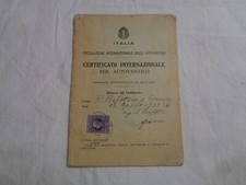 AUTOVETTURA FIAT 522 LIBRETTO CERTIFICATO INTERNAZ. 1938 USO COLLEZIONISTICO