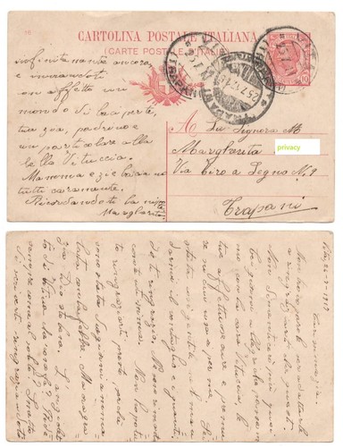 Intero postale 10c - postale, 1917