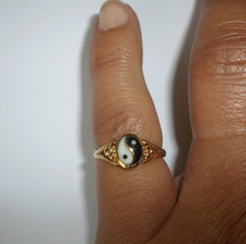 bague en plaqué or, yin et yang, t. 48