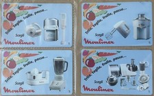 SCHEDE TELEFONICHE PRIVATE RESE PUBBLICHE “ MOULINEX “ AG N^61/64 NUOVE PERFETTE