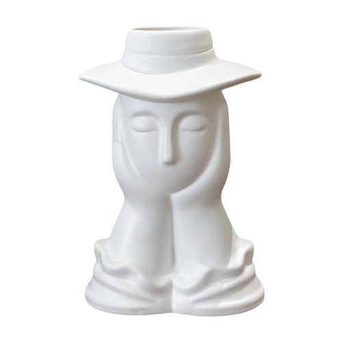 Vaso resina con volto - vaso,