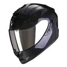 CASCO SCORPION EXO 1400 EVO CARBON AIR SOLID BLACK GLOSS INTEGRALE VISIER CHIARA