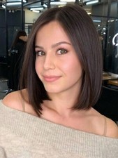 Parrucca Castano Scuro Caschetto,Parrucca Castano Scuro  Corta Liscia