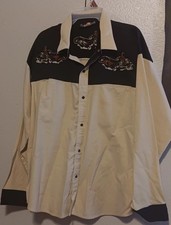 Vick Montana Western Cowboy Bull Button Shirt XL Vintage Rare Mexico Mens