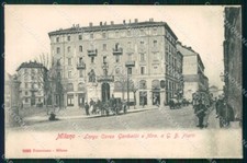 Milano Città Largo Corso Garibaldi Tram Monumento Piatti cartolina RT5163