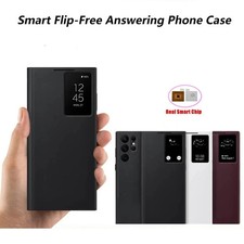 Custodia in pelle Smart Flip Window View per Galaxy S24 S23 S22 S22 S20 S21 Ulrtra
