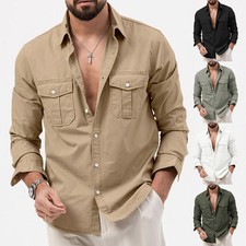 Camicia cargo uomo maniche