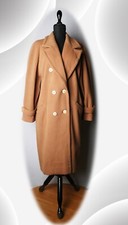 Cappotto Colore Cammello Beige Donna Vintage Marrone chiaro Lana Anni 80