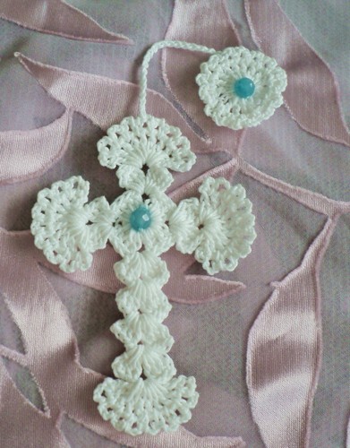 New crocheted cross - ,