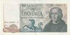 Italy 5000 lire banknote - lire, 1971