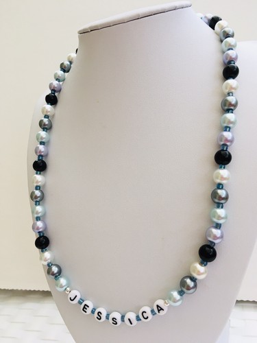 Collana perle vetro - collana,