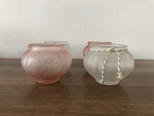 Stock Di 4 Vasi Made In Italy In Vetro Stampato E Satinato Ciotole Vintage