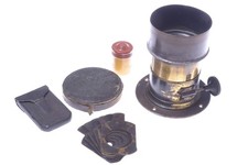 ✅ MEAGHER PETZVAL PORTA LENTI OTTONE E PIGNONE PIASTRA BAGNATA C.1860 SCATOLA SCORREVOLE? FOTOCAMERA 