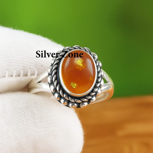 Anello ambra argento - ambra, |