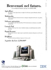 Pubblicità advertising italian poster IBM Aptiva 1996 retrocomputer 30x21 cm