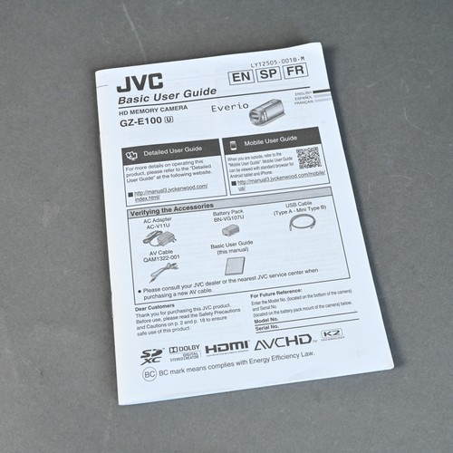 Jvc e100 memory camera - camera, hd