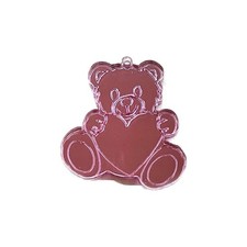 12 PZ Decorazione BOMBONIERA ORSO Orsetto in plex ROSA 4 cm 19DJ
