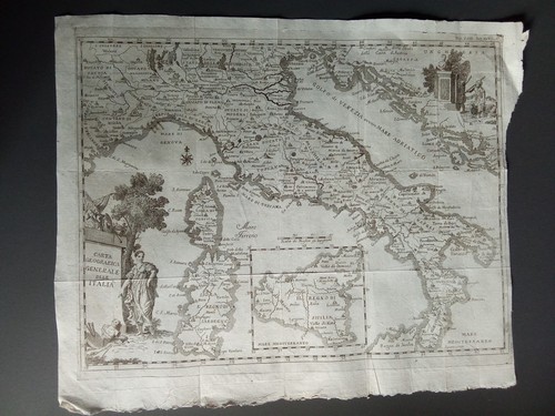 Mappa antica italia sicilia - italia, e