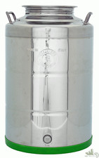 CONTENITORE BIDONE FUSTO PER OLIO ACCIAIO INOX SALDATO LT.50 FONDO PENTOLA