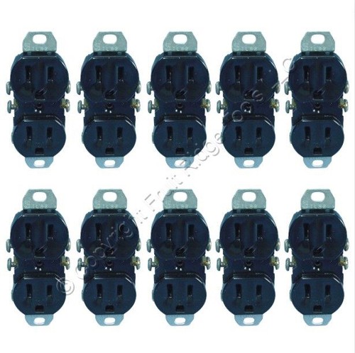 Prese leviton nere duplex - prese,
