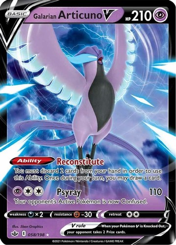 Galarian articuno 058 198 - v, 058/198